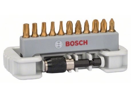 BOSCH 11-delni set bitova odvrtača sa držačem bitova 2608522126, PH1; PH2; PH3; PZ1; PZ2; PZ3; T10; T15; T20; T25; T30; 25 mm