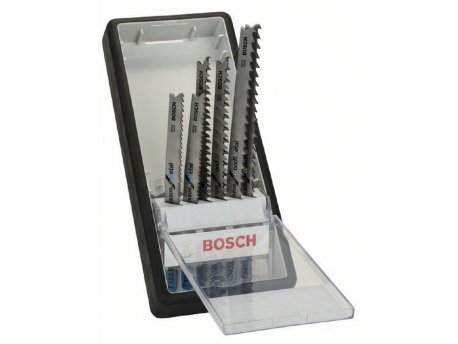 BOSCH 6-delni Robust Line set listova ubodne testere Wood Expert T-drška 2607010572, T 308 B; T 308 BF; T 301 BCP (2x); T 234 X (2x)
