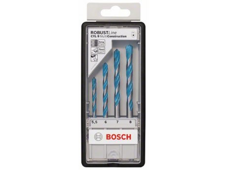 BOSCH 4-delni Robust Line set višenamenskih burgija CYL-9 Multi Construction  2607010522, 5,5; 6; 7; 8 mm