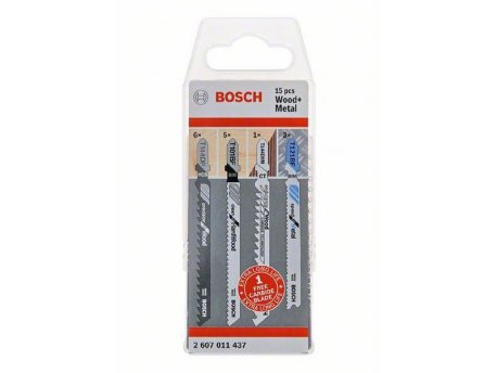 BOSCH JSB komplet Wood and Metal, 15 delova 2607011437