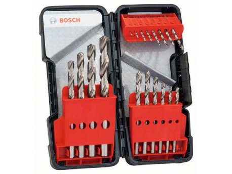 BOSCH 18-delni Toughbox set burgija za metal HSS-G, DIN 338, 135° 2607019578