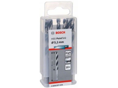 BOSCH HSS spiralna burgija PointTeQ 5,1 mm paket od 10 komada