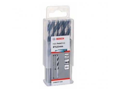 BOSCH HSS spiralna burgija PointTeQ 6,6 mm paket od 10 komada