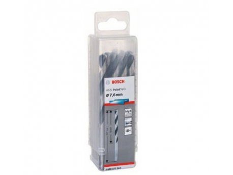 BOSCH HSS spiralna burgija PointTeQ 7,6 mm paket od 10 komada