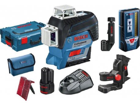 BOSCH GLL 3-80 C + BM 1 + LR 7 Linijski laser + BM 1 nosač sa 1x2.0Ah 12V akumulatorom i punjačem, L-Boxx 136 kofer, Bluetooth 80m