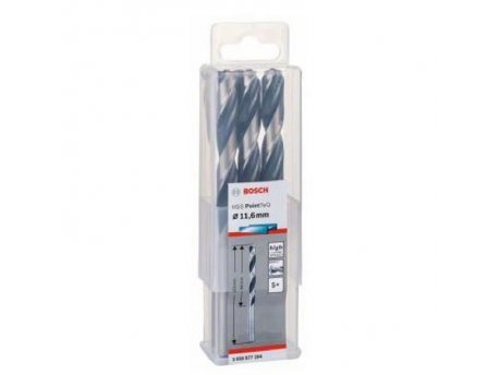 BOSCH HSS spiralna burgija PointTeQ 11,6 mm paket od 5 komada
