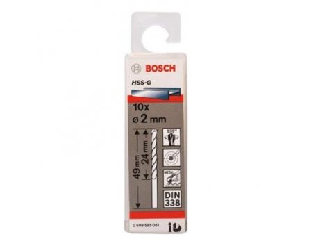 BOSCH Burgija za metal HSS-G, DIN 338 2 x 24 x 49 mm pakovanje od 10 komada