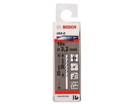 BOSCH Burgija za metal HSS-G, DIN 338 3,2 x 36 x 65 mm pakovanje od 10 komada