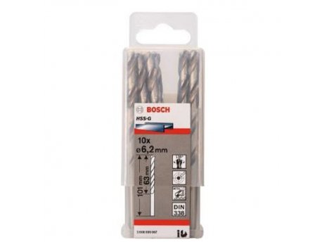 BOSCH Burgija za metal HSS-G, DIN 338 6,2 x 63 x 101 mm pakovanje od 10 komada