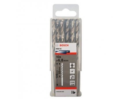 BOSCH Burgija za metal HSS-G, DIN 338 6,8 x 69 x 109 mm pakovanje od 10 komada