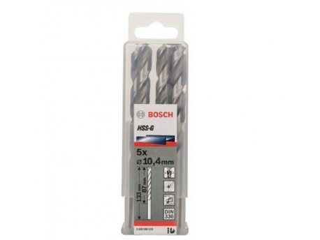 BOSCH Burgija za metal HSS-G, DIN 338 10,4 x 87 x 133 mm pakovanje od 5 komada