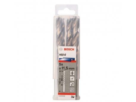 BOSCH Burgija za metal HSS-G, DIN 338 11,5 x 94 x 142 mm pakovanje od 5 komada