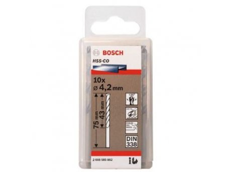 BOSCH Burgija za metal HSS-Co, DIN 338 4,2 x 43 x 75 mm pakovanje od 10 komada