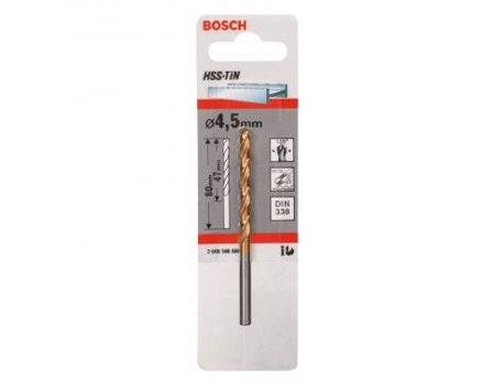 BOSCH Burgija za metal HSS-TiN, DIN 338 4,5 x 47 x 80 mm pakovanje od 1 komada