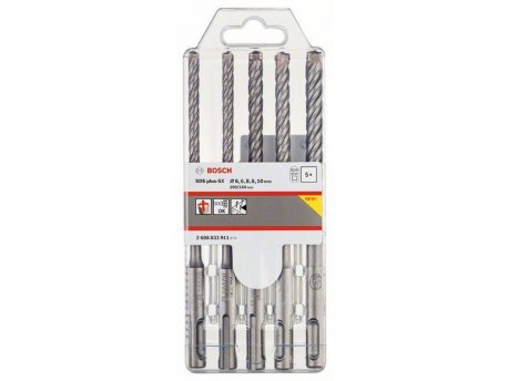 BOSCH 5-delni set hamer burgija SDS plus-5X 2608833911, 6; 6; 8; 8; 10 mm