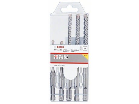 BOSCH 5-delni set hamer burgija SDS plus-5X 2608833910, 5; 6; 6; 8; 10 mm