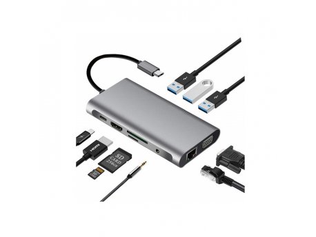 VELTEH USB C HUB 10in1 tip C KT-HUC-10.1