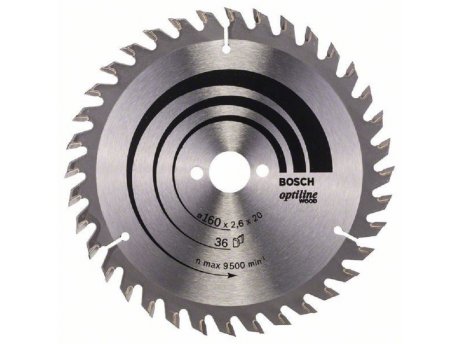 BOSCH List kružne testere Optiline Wood 160 x 20;16 x 2.6 mm. 36