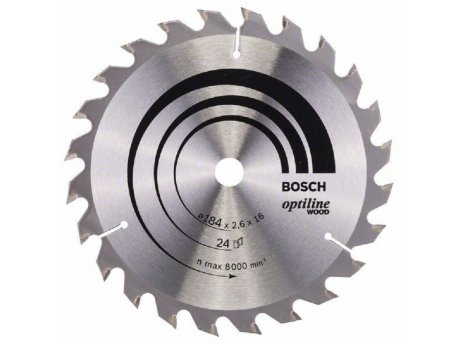 BOSCH List kružne testere Optiline Wood 184 x 16 x 2.6 mm. 24