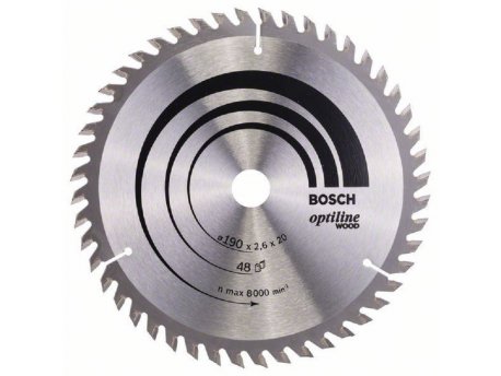 BOSCH List kružne testere Optiline Wood 190 x 20;16 x 2.6 mm. 48