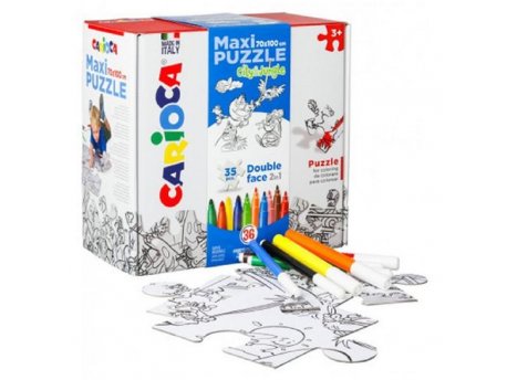CARIOCA Flomaster set Maxi 35 pcs+12 flomastera Puzzle city/jungle 42861