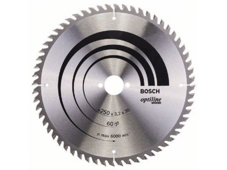 BOSCH List kružne testere Optiline Wood 250 x 30 x 3.2 mm. 60
