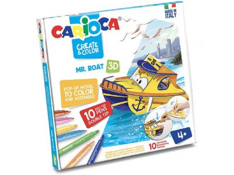 CARIOCA Flomaster set create and color 3d MR Boat 1/10 42905
