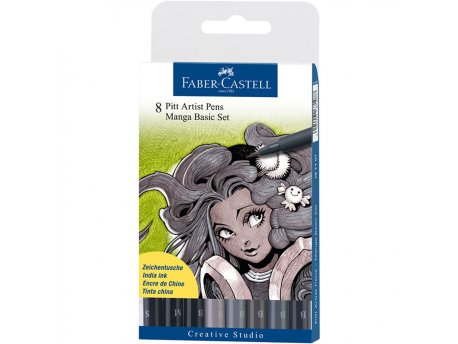 FABER-CASTELL Pitt Art Pen l Manga B set 1/8 167107