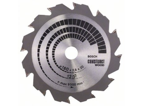 BOSCH List kružne testere Construct Wood 160 x 20;16 x 2.6 mm. 12