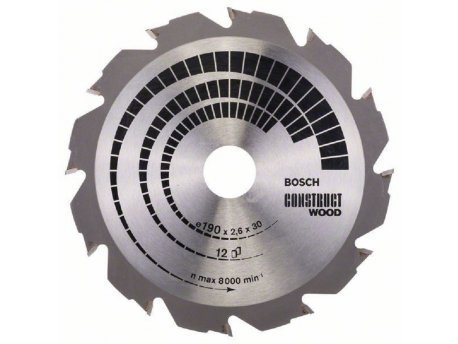 BOSCH List kružne testere Construct Wood 190 x 30 x 2.6 mm. 12