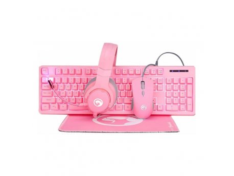 MARVO Tastatura + Miš + Slušalice CM370 Pink