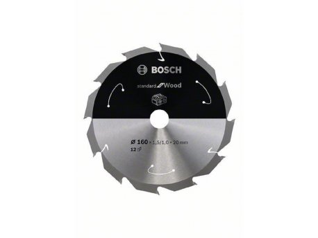 BOSCH List kružne testere za akumulatorske testere 160x20;15.875x1.5;1.0x12T