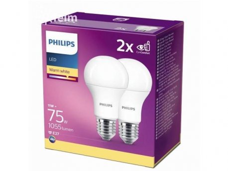 PHILIPS SIJALICE PS697 LED SIJALICA 11W(75W) E27 A60 WW FR SET 2/1
