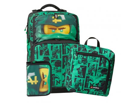 LEGO Ninjago maxi plus školski ranac, trodelni set (Mortensen): Zeleni nindža