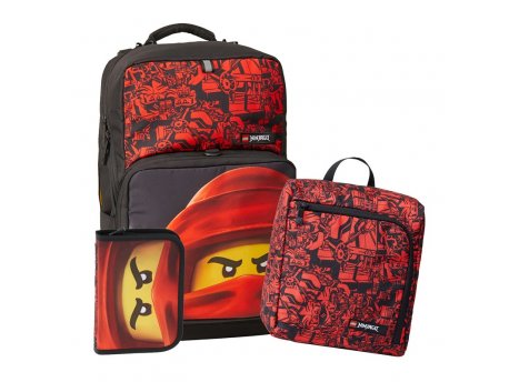 LEGO Ninjago optimo plus školski ranac, trodelni set (Johansen): Crveni nindža