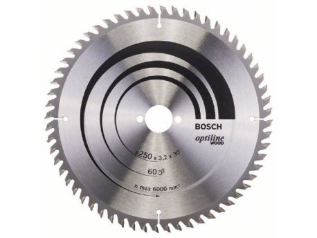BOSCH List kružne testere Optiline Wood 2608640665, 250 x 30 x 3,2 mm, 60