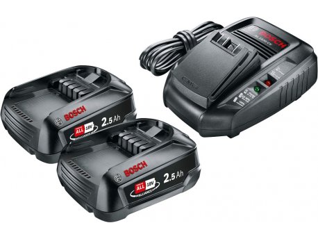 BOSCH Starter set 2x PBA 18V 2,5 Ah + punjač AL 1830 CV, 1600A011LD