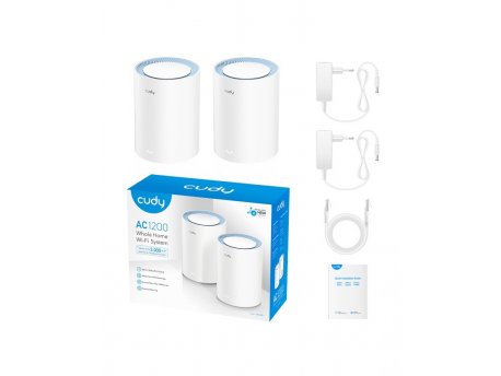 CUDY M1200 2-pack AC1200 Dual Band 2.4+5Ghz Wi-Fi Mesh System, 2x Antena , MIMO, TR069, OpenWRT