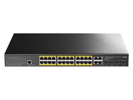 CUDY GS2028PS4 24-Port Gigabit PoE+ Switch with 2 Gigabit SFP Ports