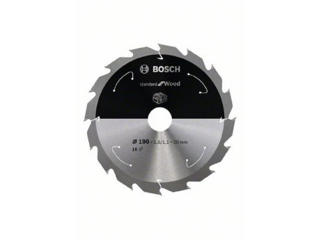 BOSCH Standard for Wood list kružne testere za akumulatorske testere 190x1,6x30 T16 2608837706, 190x1,6x30 T16