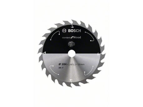 BOSCH Standard for Wood list kružne testere za akumulatorske testere 184x1,6x20 T24 2608837702, 184x1,6x20 T24