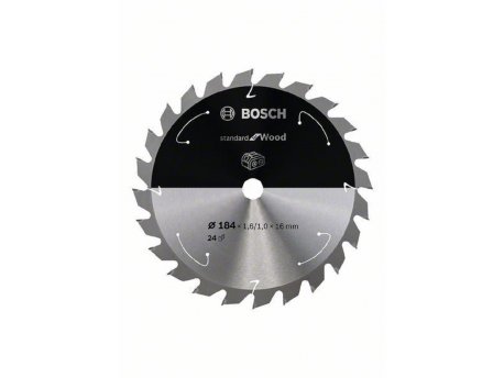 BOSCH Standard for Wood list kružne testere za akumulatorske testere 184x1,6x16 T24 2608837700, 184x1,6x16 T24