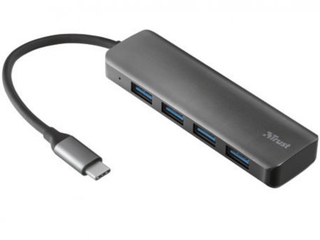 TRUST HALYX USB-C/4-PORT USB3.2 HUB/Aluminium/siva adapter ( 23328 )