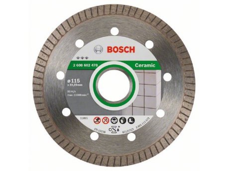 BOSCH Dijamantska rezna ploča Best for Ceramic Extra-Clean Turbo 2608602478, 115 x 22,23 x 1,4 x 7 mm