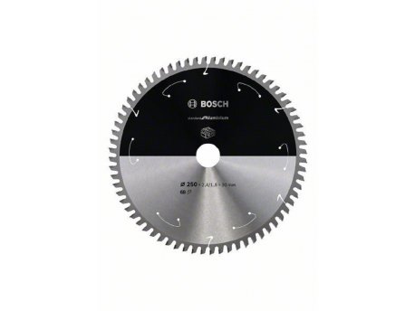 BOSCH Standard for Aluminium list kružne testere za akumulatorske testere 250x2,4x30 T68  2608837778, 250x2,4x30 T68