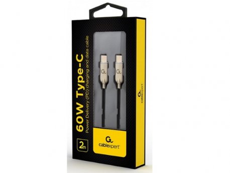 GEMBIRD CC-USB2PD60-CMCM-2M Gembird USB 2.0 Type-C to Type-C cable (AM/CM), 60W, 2m