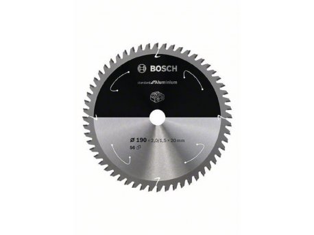 BOSCH Standard for Aluminium list kružne testere za akumulatorske testere 190x2,0x20 T56 2608837770, 190x2,0x20 T56
