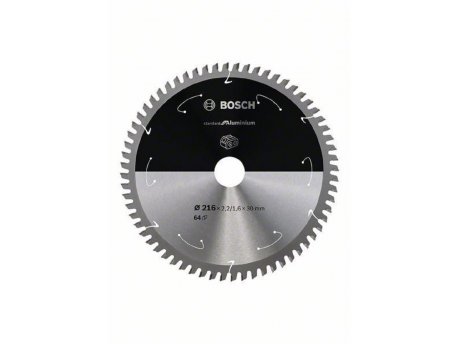 BOSCH Standard for Aluminium list kružne testere za akumulatorske testere 216x2,2x30 T64 2608837776, 216x2,2x30 T64