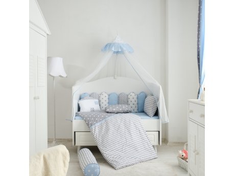 Belis Posteljina za krevetac MY HOME 2.0. 120X60 GREY-BLUE