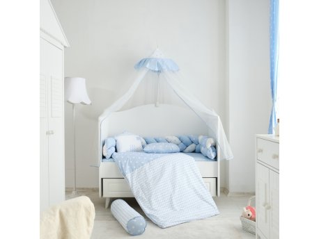Belis Posteljina za krevetac MY HOME PLETENICA 120X60 BLUE